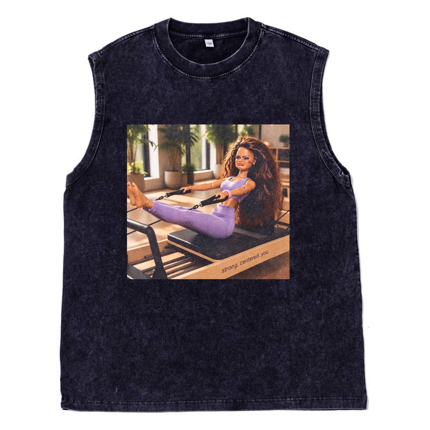 YOGA DOLL GIRL FUNNY FACE MEME TEE