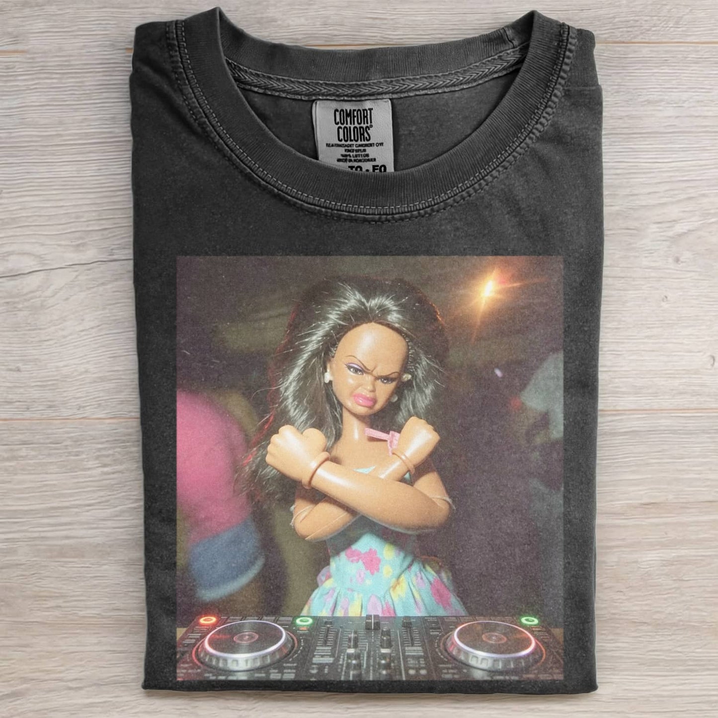 BALCK GIRL DOLL DJ FACE MEME TEE
