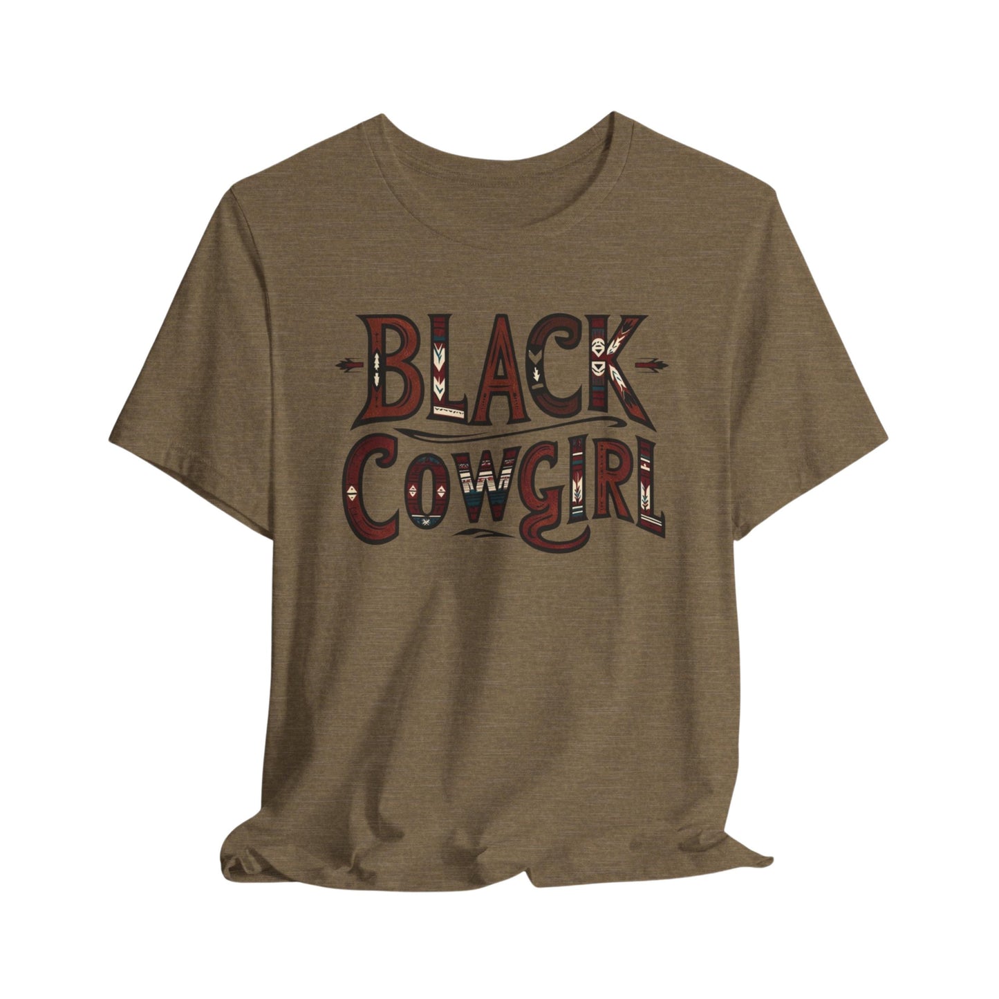 Black Cowgirl Crew Neck Short Sleeve Cotton T-shirt