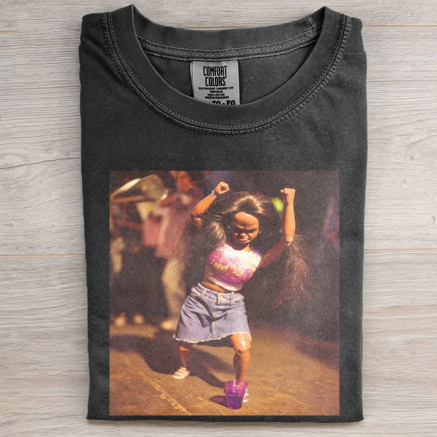 BLACK DOLL FACE PARTY POV TEE