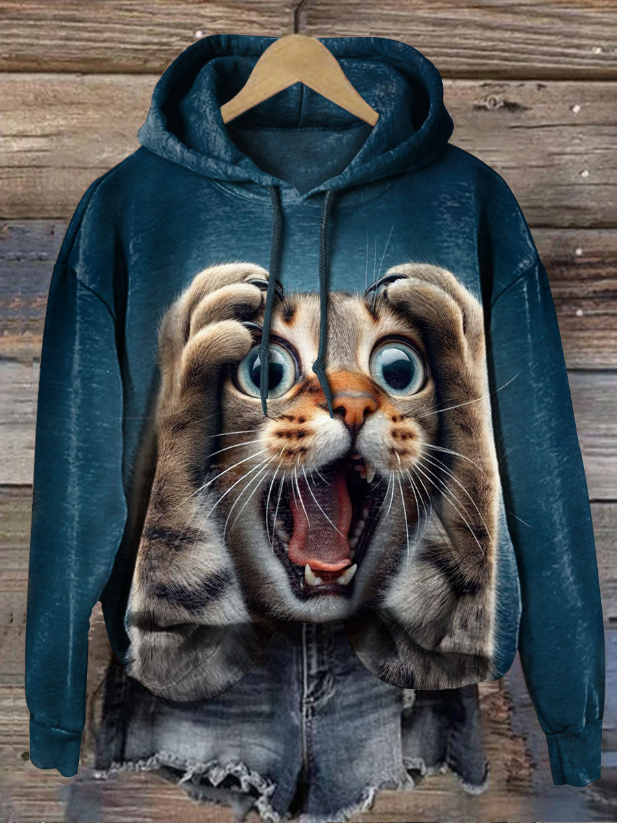 OMG Funny Cat Art Print Casual Sweatshirt
