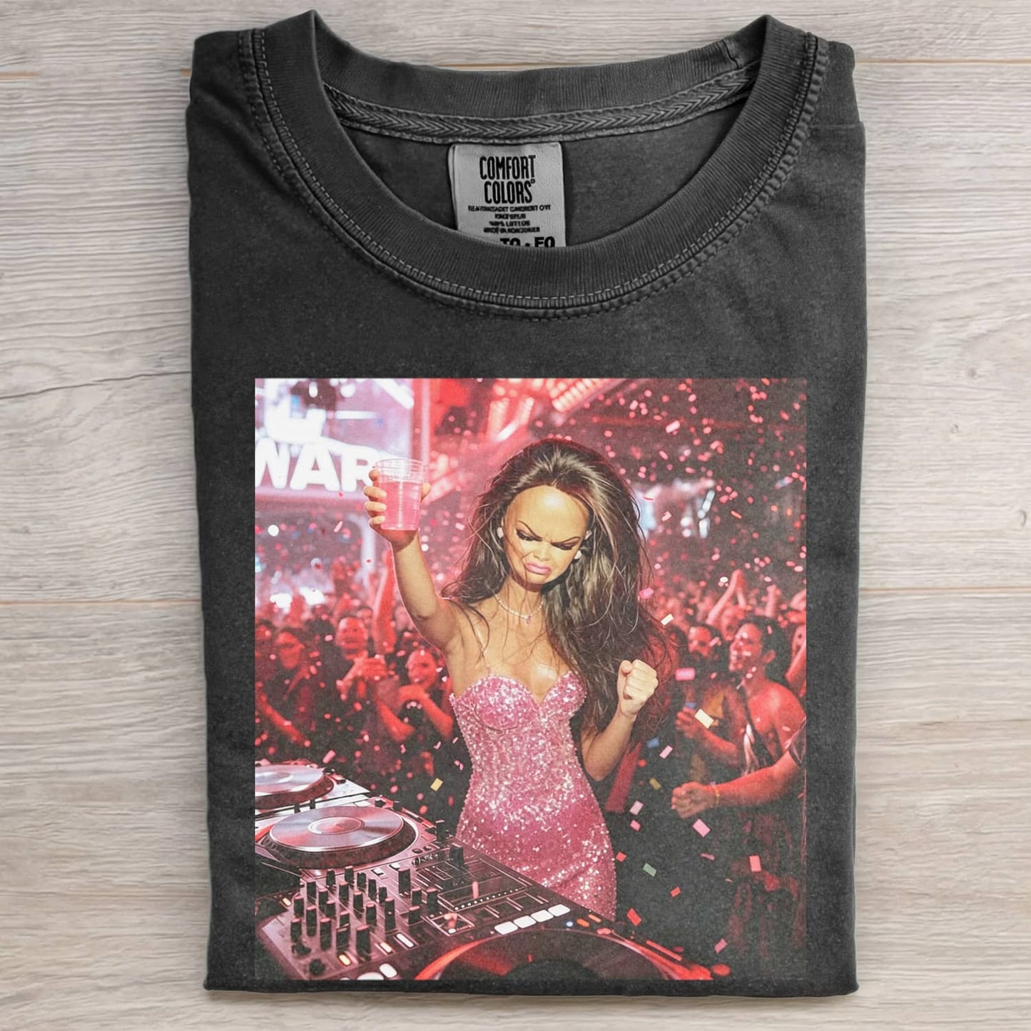 BALCK GIRL DOLL DJ FACE MEME TEE