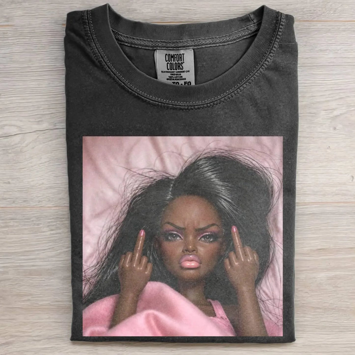 MOOD DOLL GIRL FUNNY FACE MEME TEE