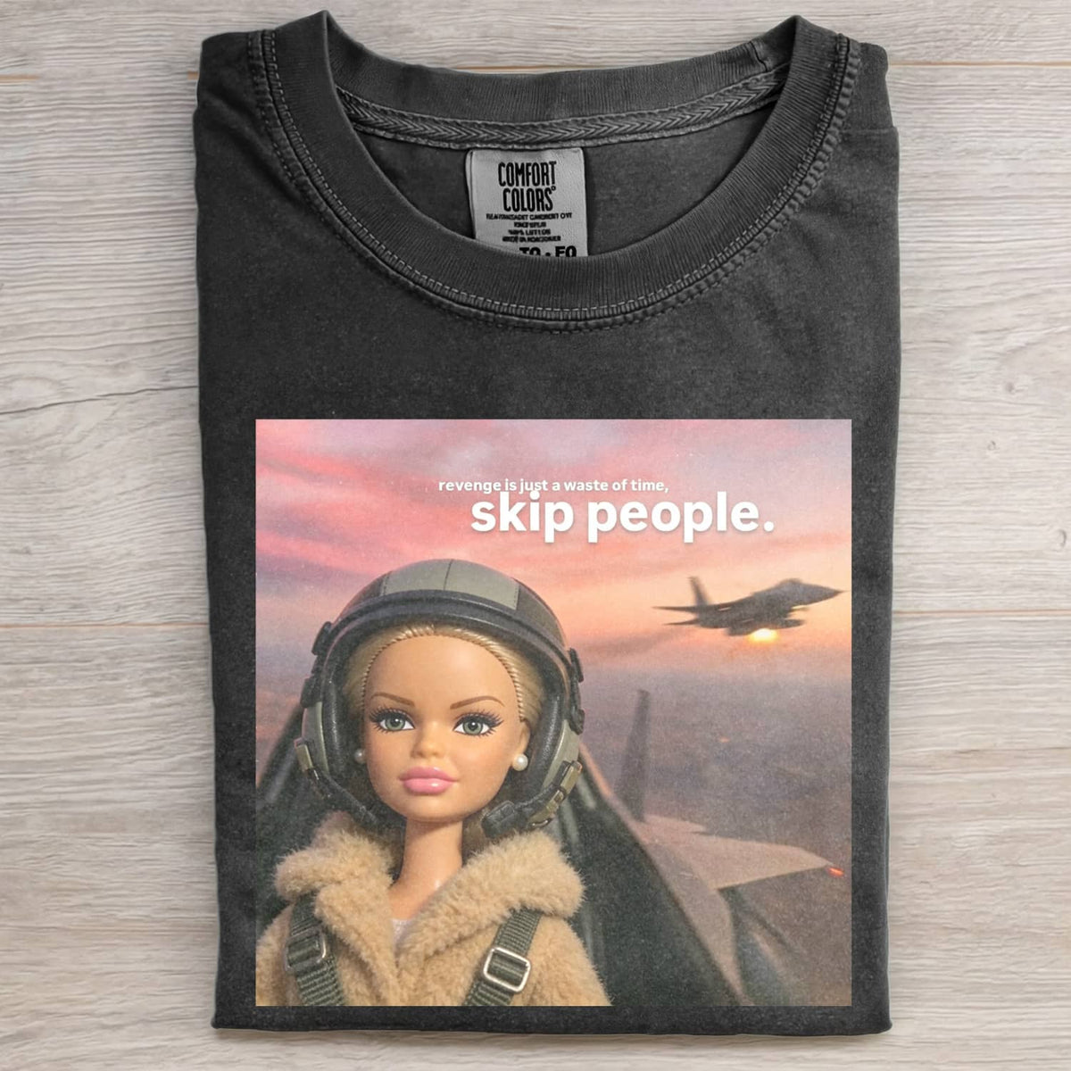 THE CHILL GIRL PILOT DOLL FUNNY MEME TEE
