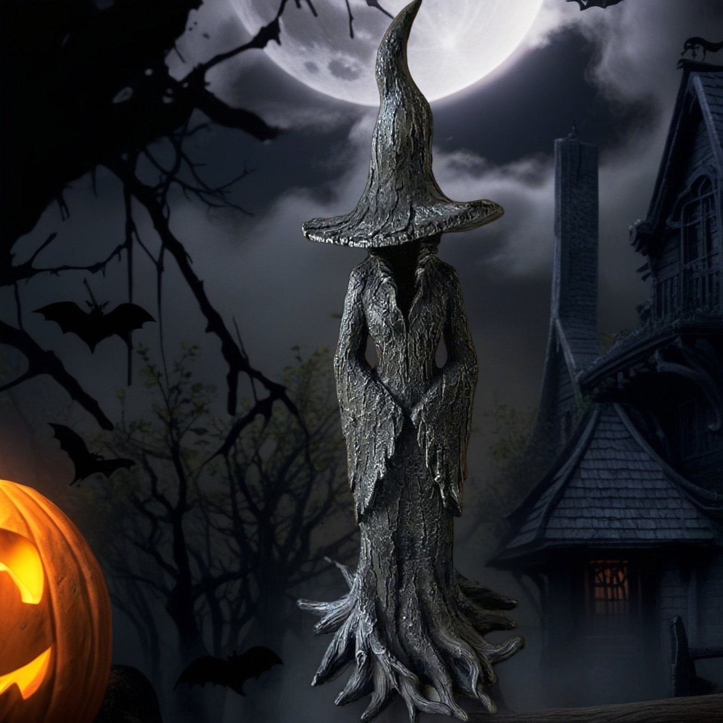 🧙♀️💫Hand-Painted Enchanting Witch Statue: The Guardian of Your Home
