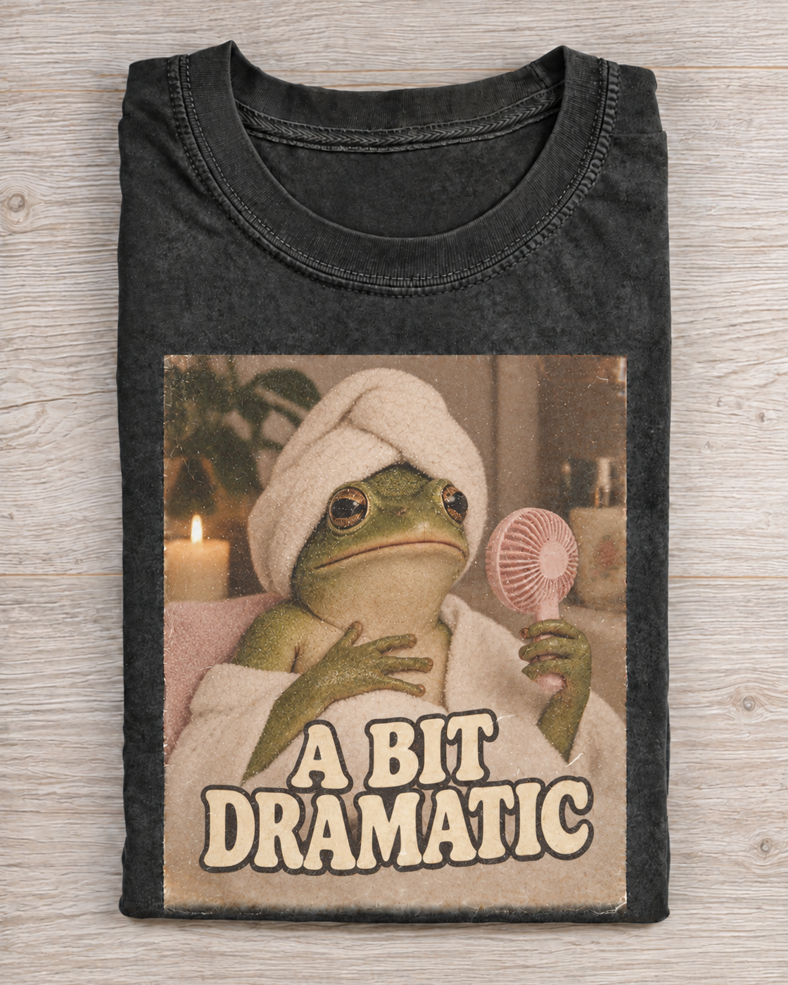 Black Washed Frog Spa A Bit Dramatic Graphic Tee