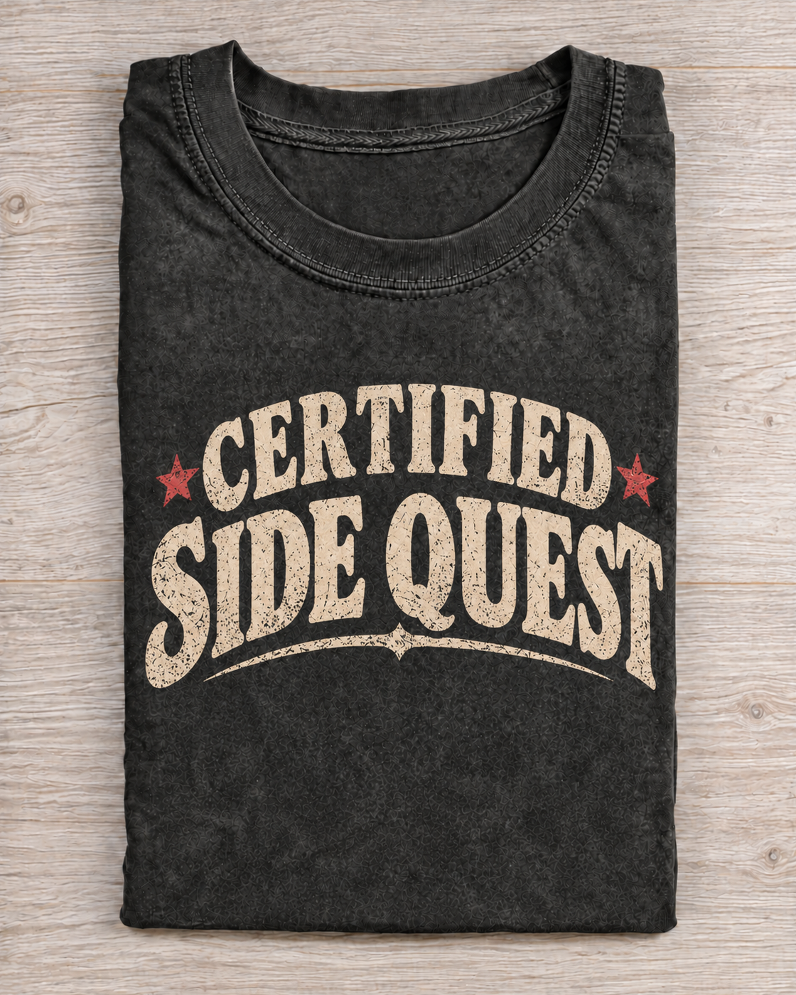 Black Washed Certified Side Quest Graphic Tee