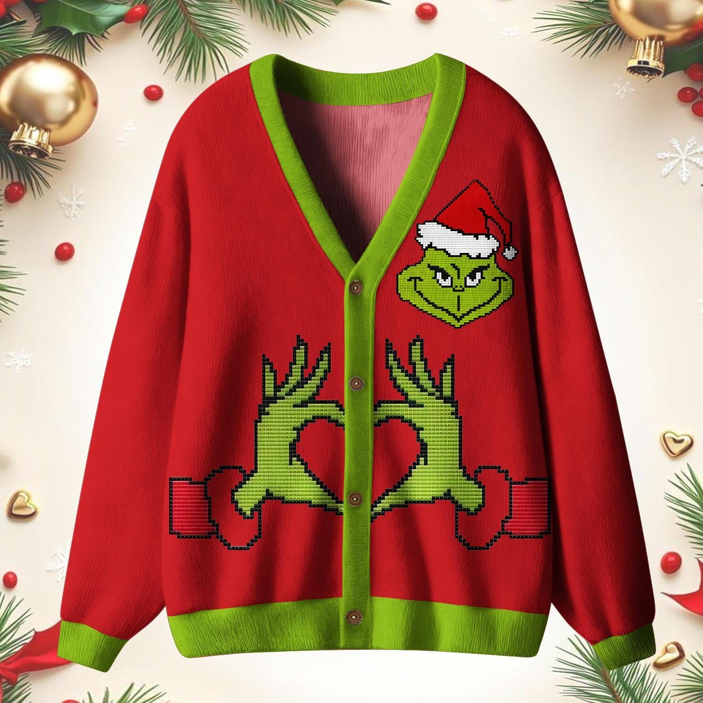 Fun Christmas Grinch Unisex Ugly Cardigan Sweaters