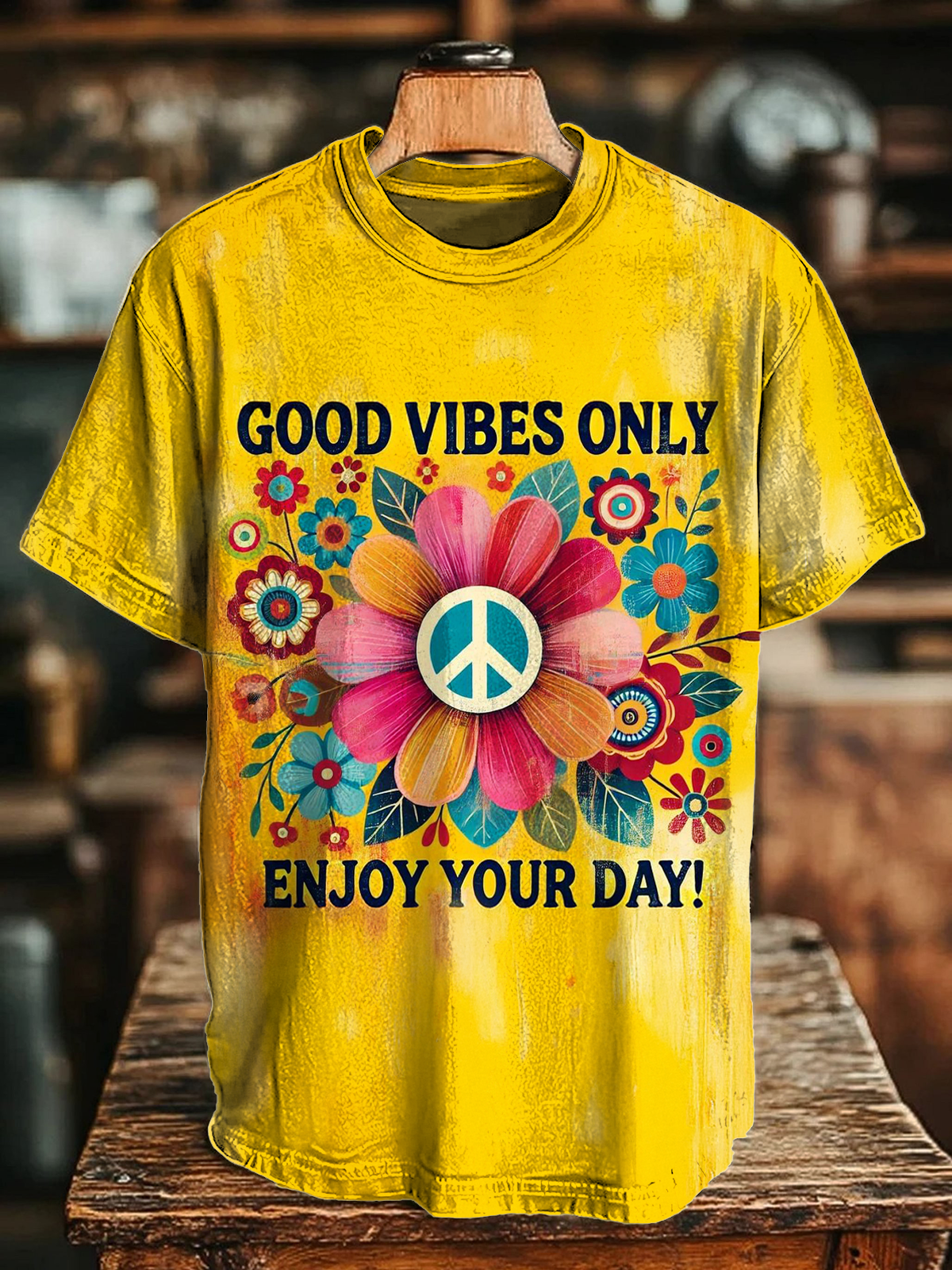 Good Vibes Only Enjoy Your Day Crew Neck T-shirt