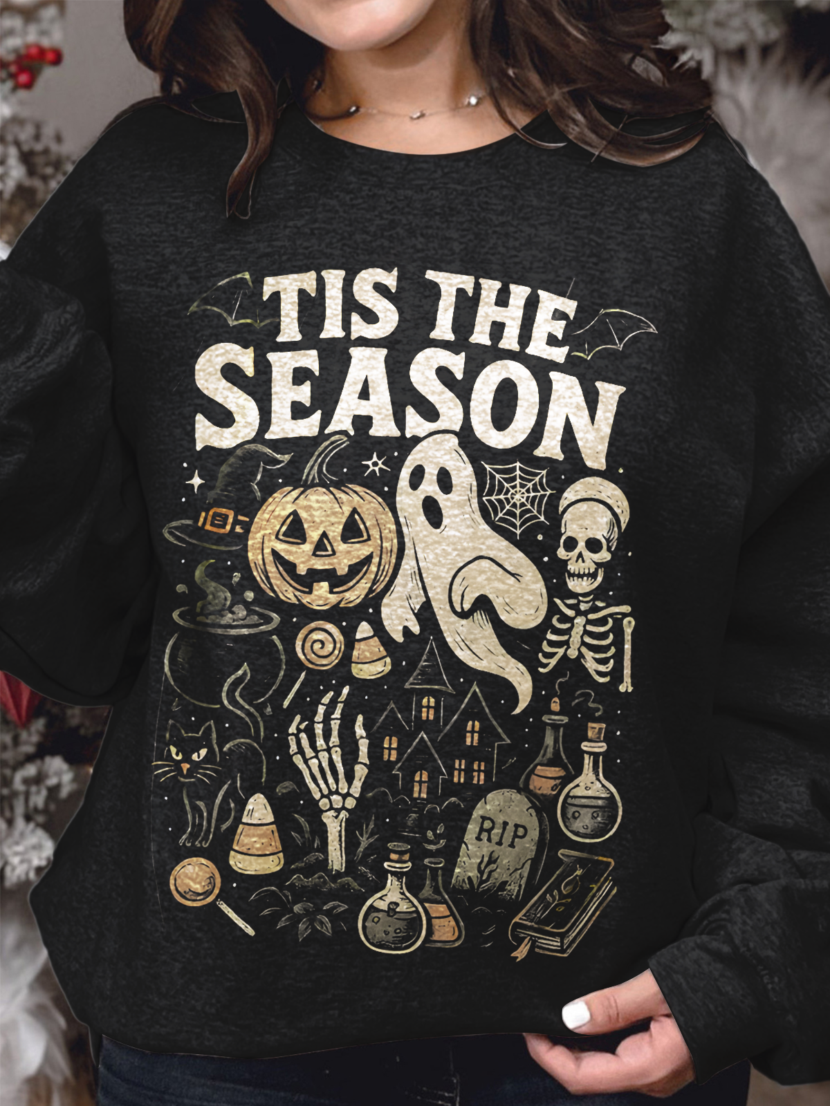 Tis The Pumpkin Season Printed Long Sleeve Casual Top