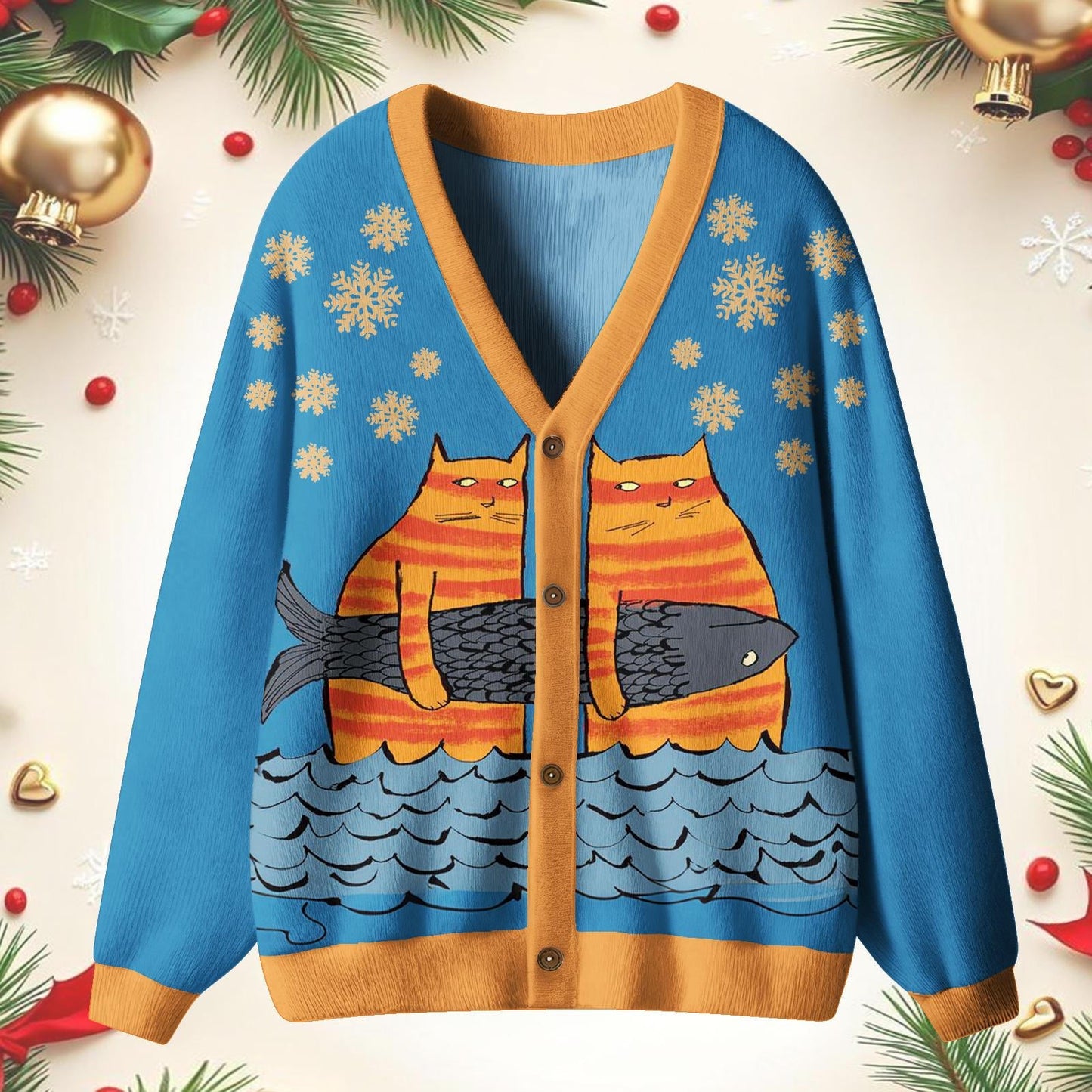 Winter Cute Cat Unisex Ugly Cardigan Sweaters