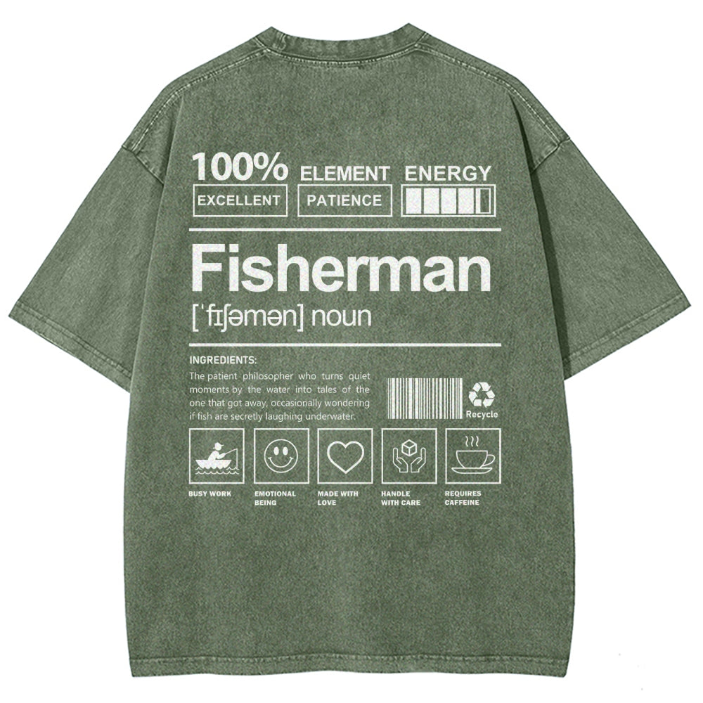 Fisherman Unisex Fit Washed T-Shirt