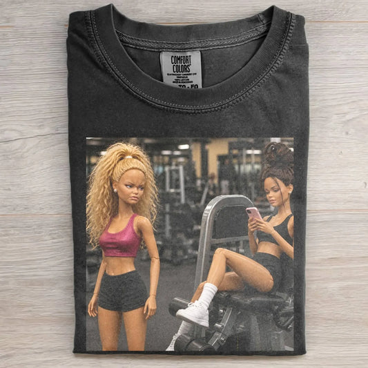GYM DOLL GIRL FUNNY FACE MEME TEE