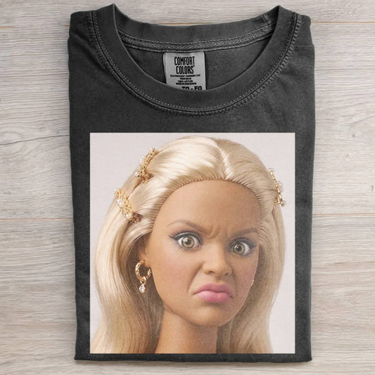 DISGUSTED DOLL GIRL FUNNY MEME TEE
