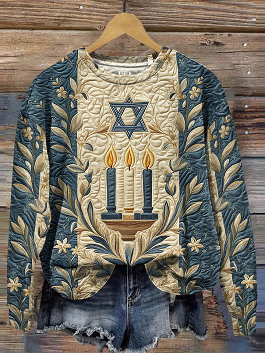 Happy Hanukkah Art Print Casual Sweatshirt