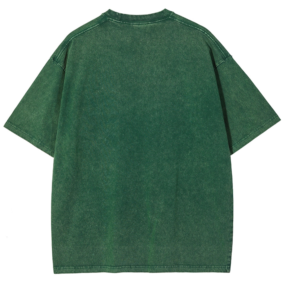 Unisex Japanese Frog Printed Washed Tee