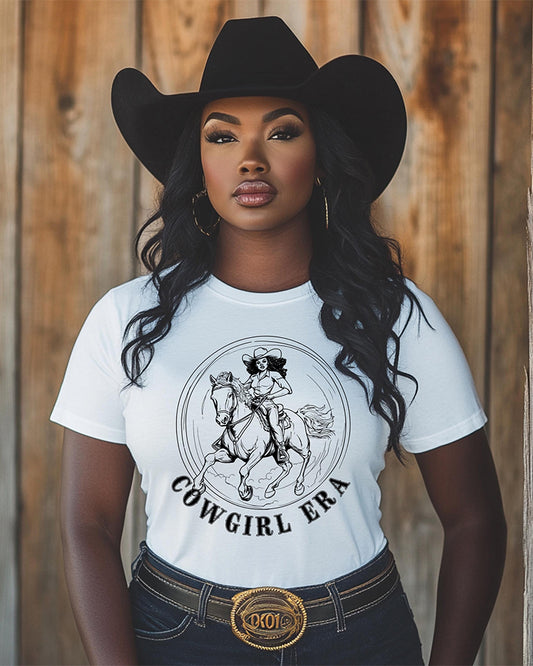 Cowgirl Era Crew Neck Short Sleeve Cotton T-shirt