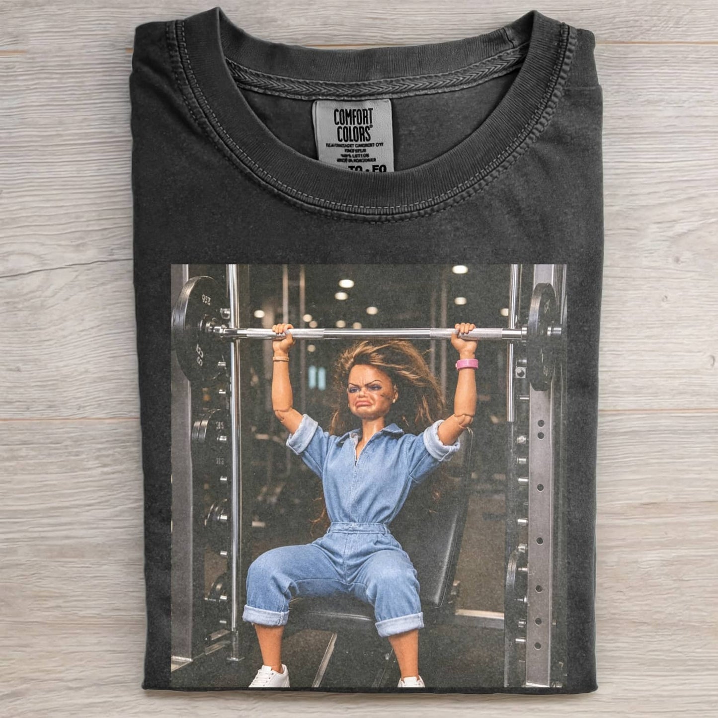 GYM DOLL GIRL FUNNY FACE MEME TEE
