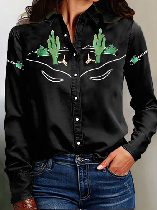 Women's Western Print Shirt