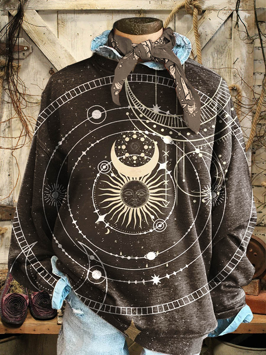 Mystic Astrolabe Print Casual Sweatshirt