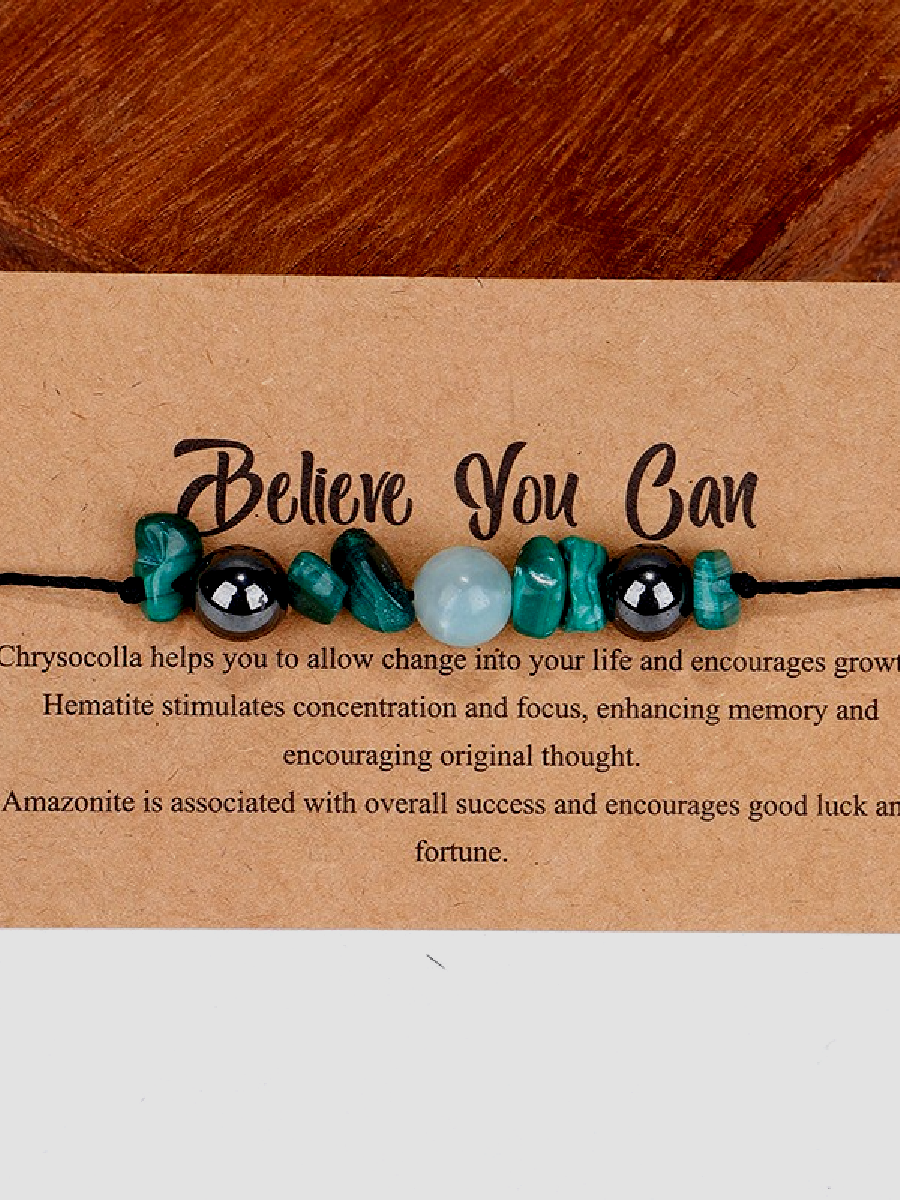 Believe You Can Stone Bead Set Meaning Gift Bracelet