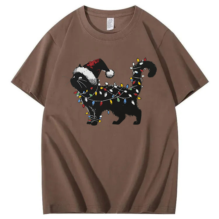 Cute Cat Christmas 100% Cotton T-Shirt