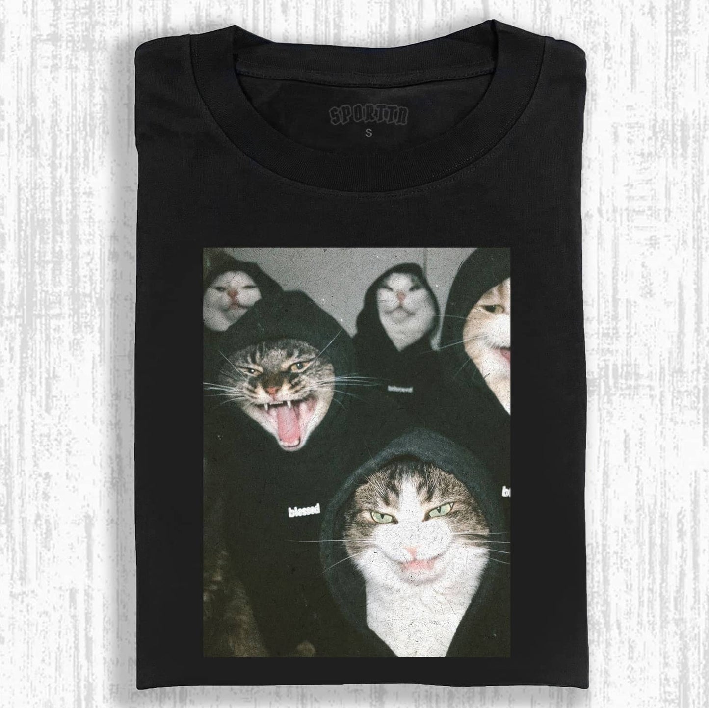 Cool and Daring Cat Group Dark - Style Trendy Cats T-shirt