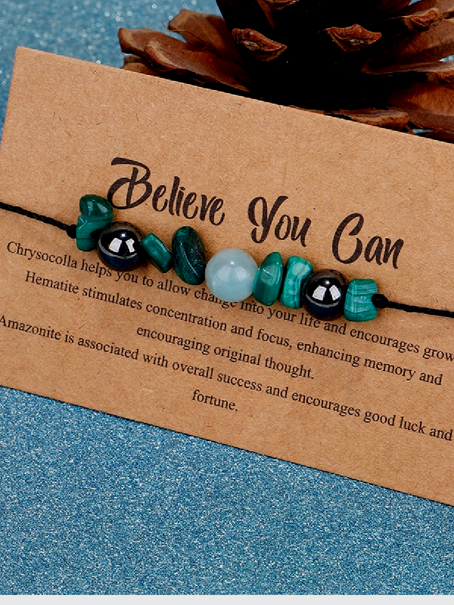 Believe You Can Stone Bead Set Meaning Gift Bracelet