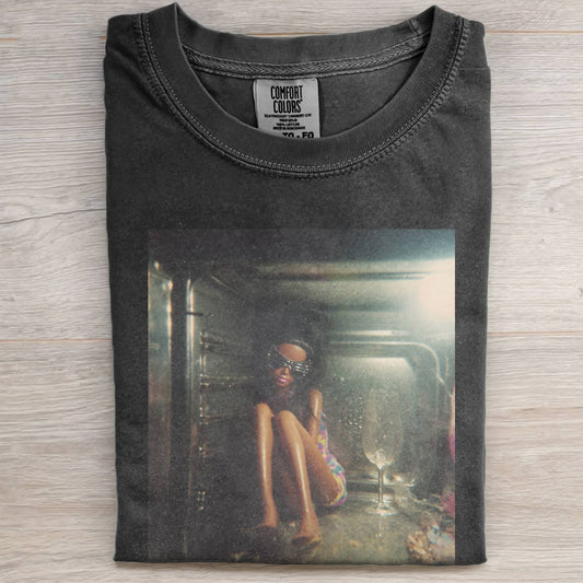 OVEN, BLACK LEATHER SUNGLASSES, BARBIECORE TEE