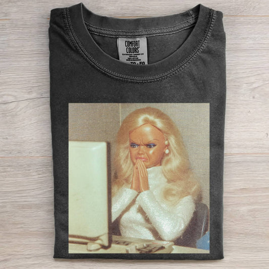 MOOD DOLL GIRL FUNNY FACE MEME TEE