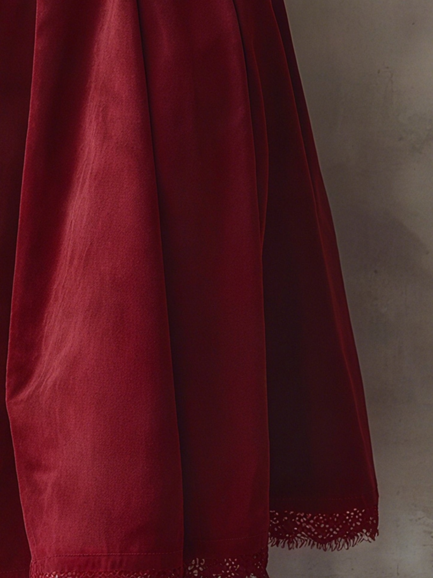 Midi Cotton Skirt, Plain, Pocket Design, Vintage, Green