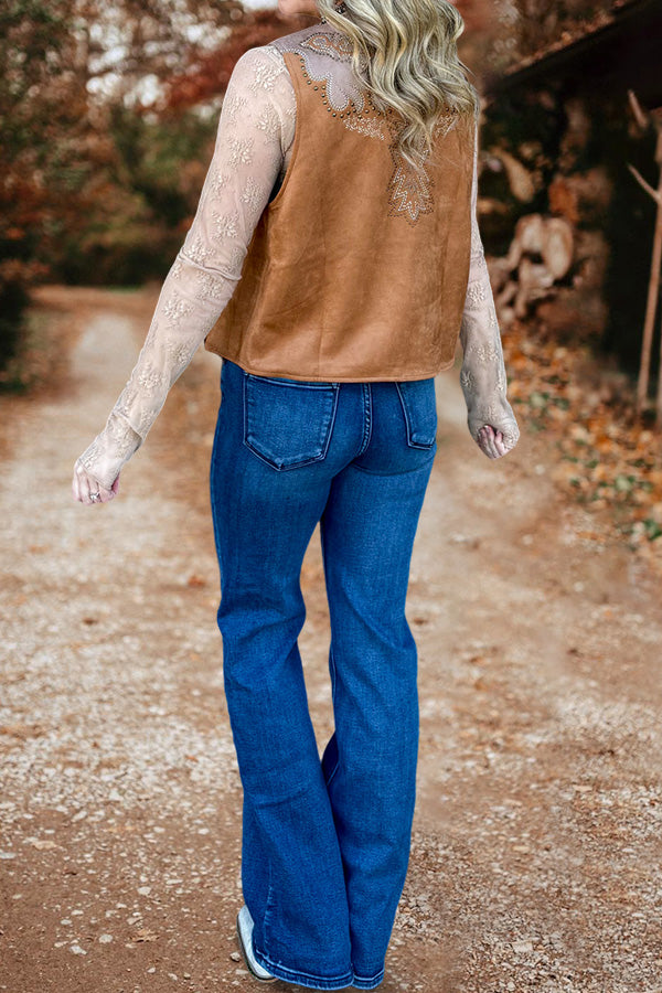 Beautiful Boot Stitch Suede Vest