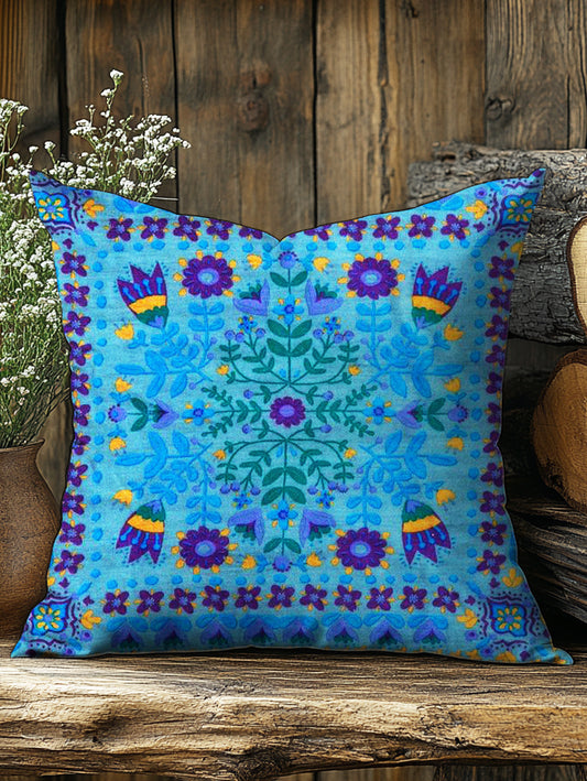 Vintage Floral Art Print Casual Pillow