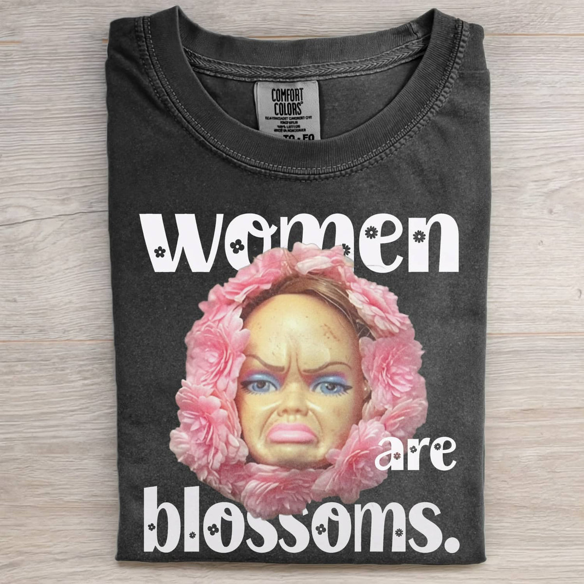 DISGUSTED DOLL FLORAL GIRL FUNNY MEME TEE