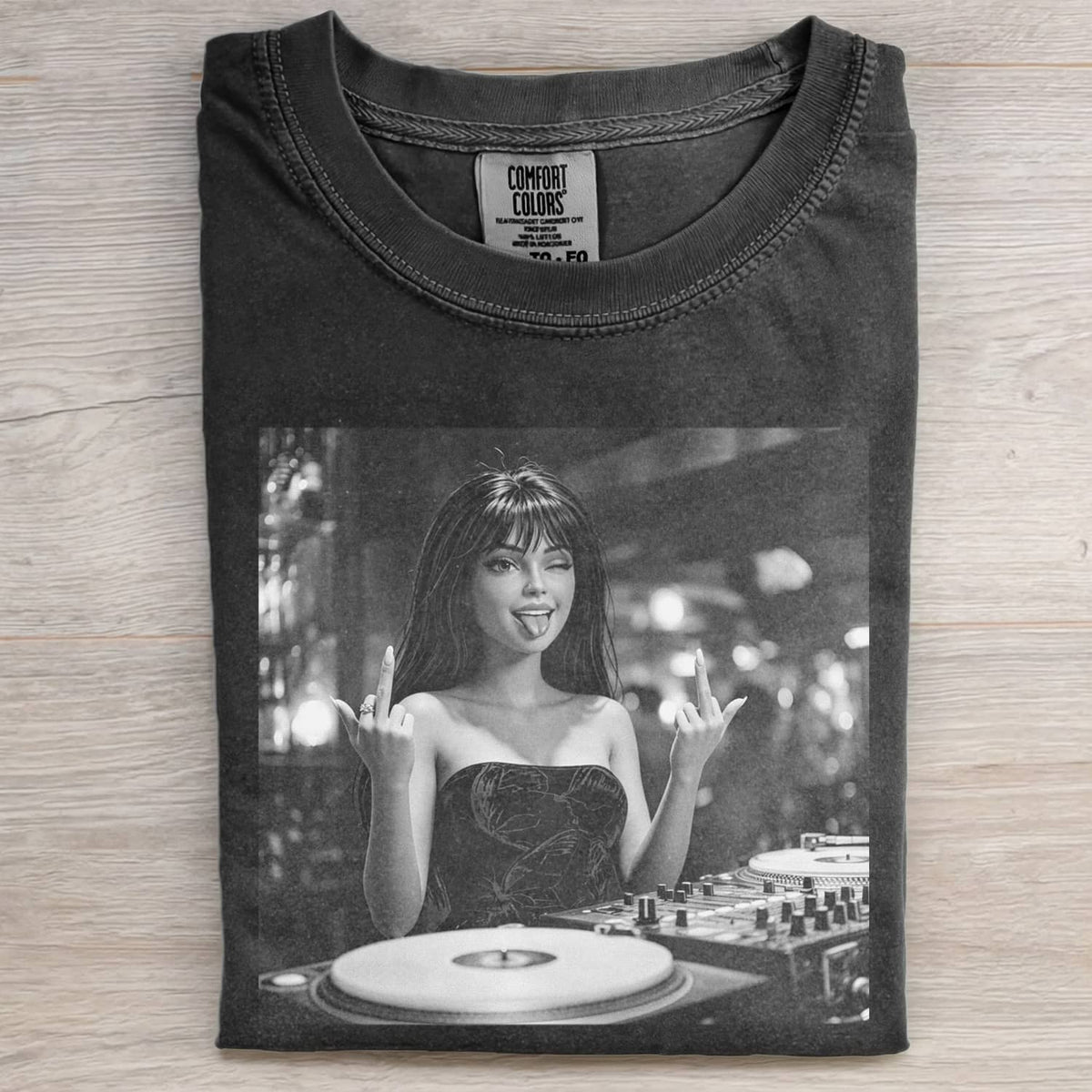 BALCK GIRL DOLL DJ FACE MEME TEE