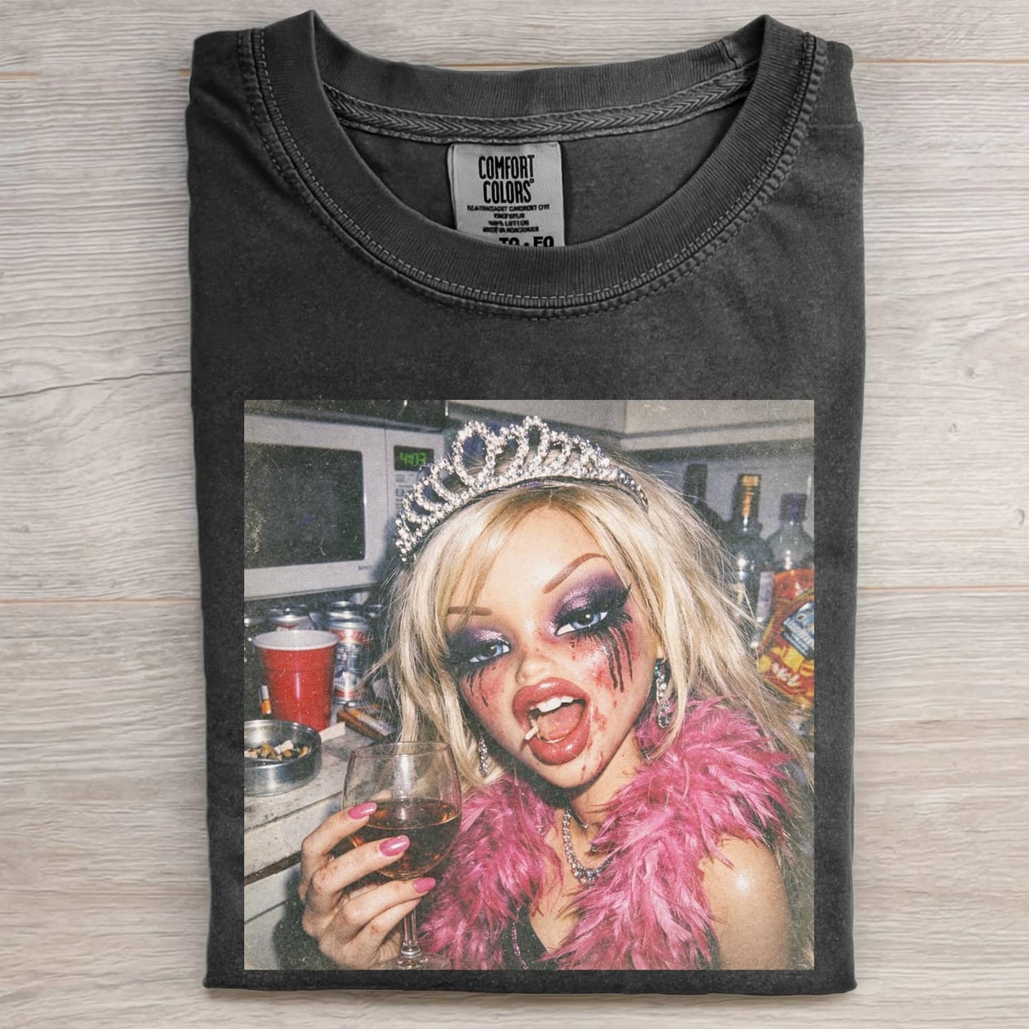 PARTY HANGOVER DOLL GIRL FUNNY MEME TEE
