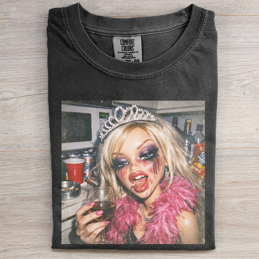 PARTY HANGOVER DOLL GIRL FUNNY MEME TEE
