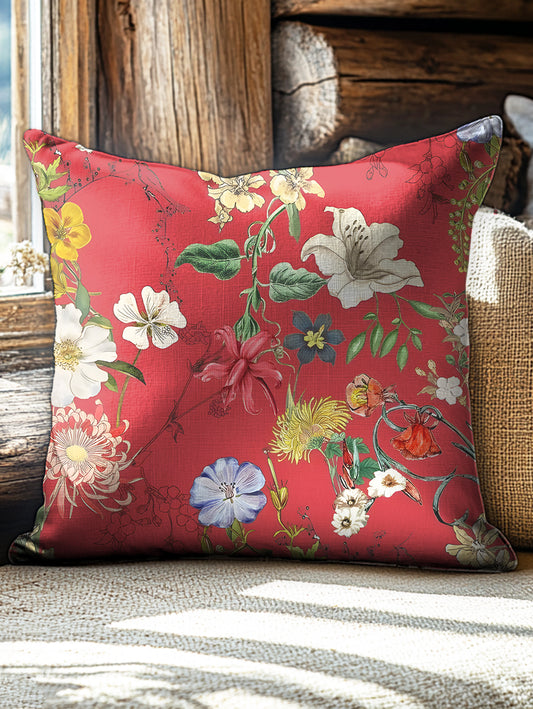 Retro Floral Print Casual Pillow