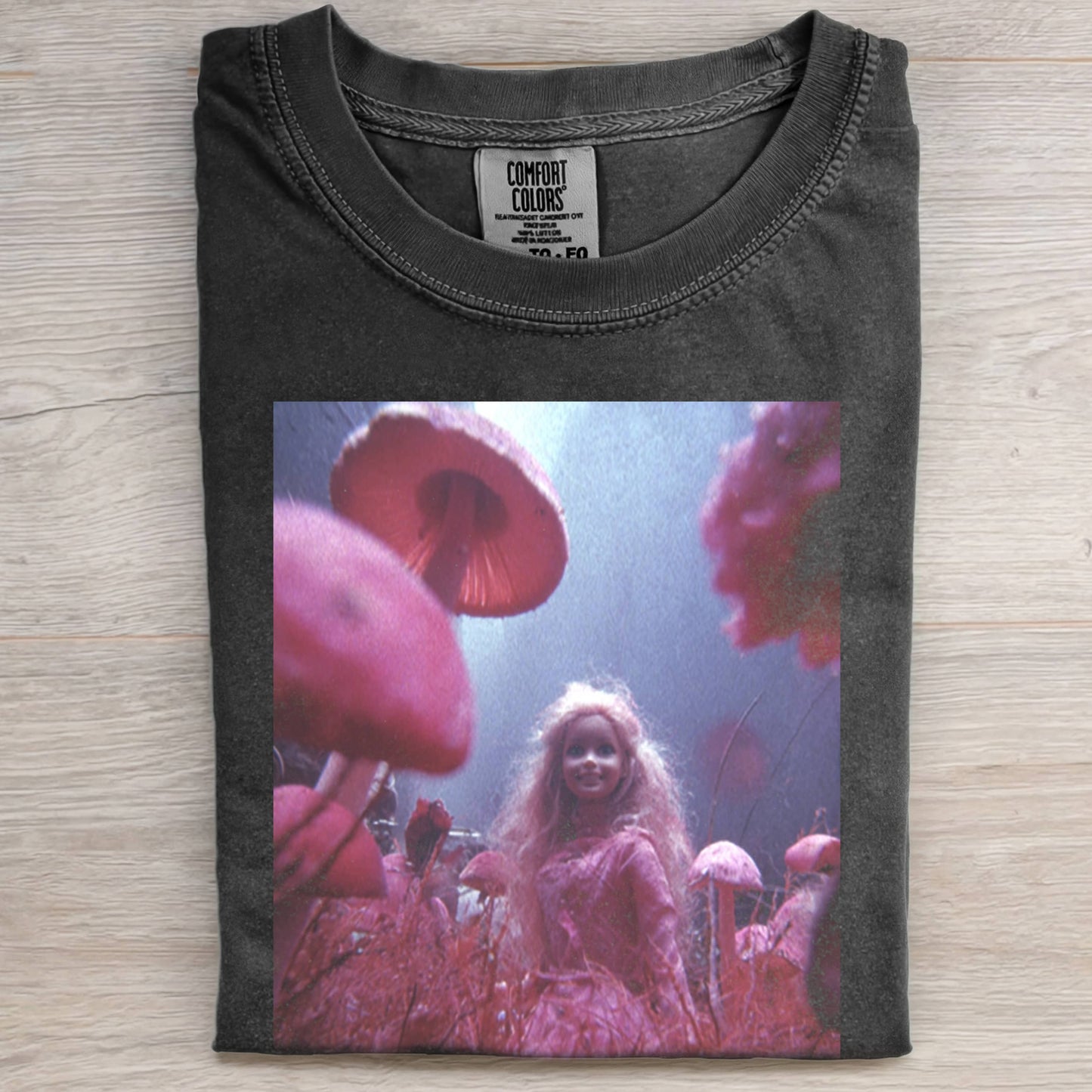 PINK MUSHROOM FOREST BARBIE GIRL TEE