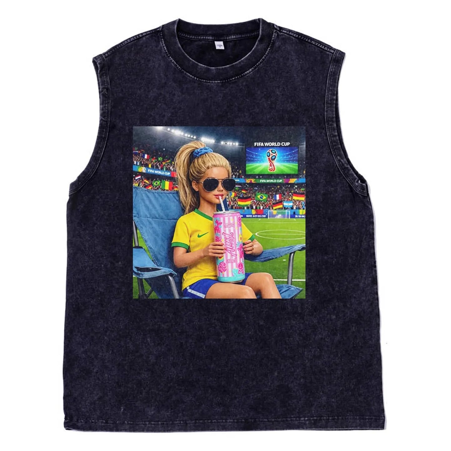 WORLD CUP DOLL GIRL FUNNY FACE MEME TEE