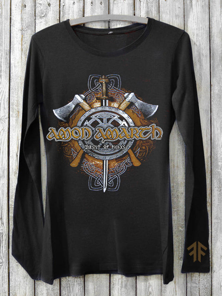 Amon Amarth Viking Axe Runes Print Unisex Long Sleeve T-Shirt