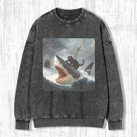 FAT CAT VS SHARK SWEATSHIRTS & HOODIES