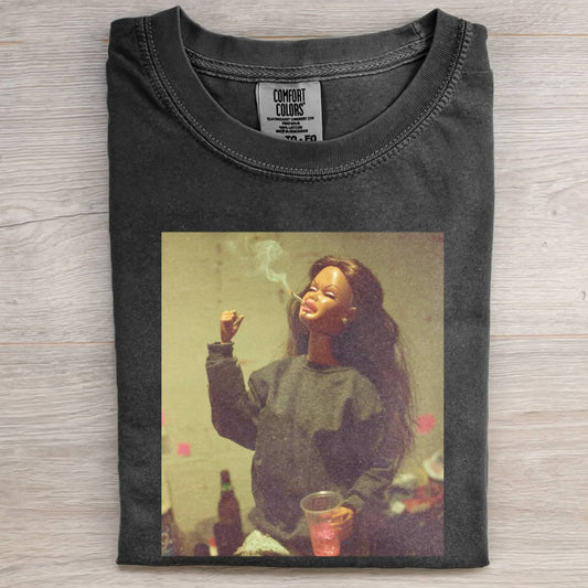 BLACK DOLL FACE HANGOVER POV TEE
