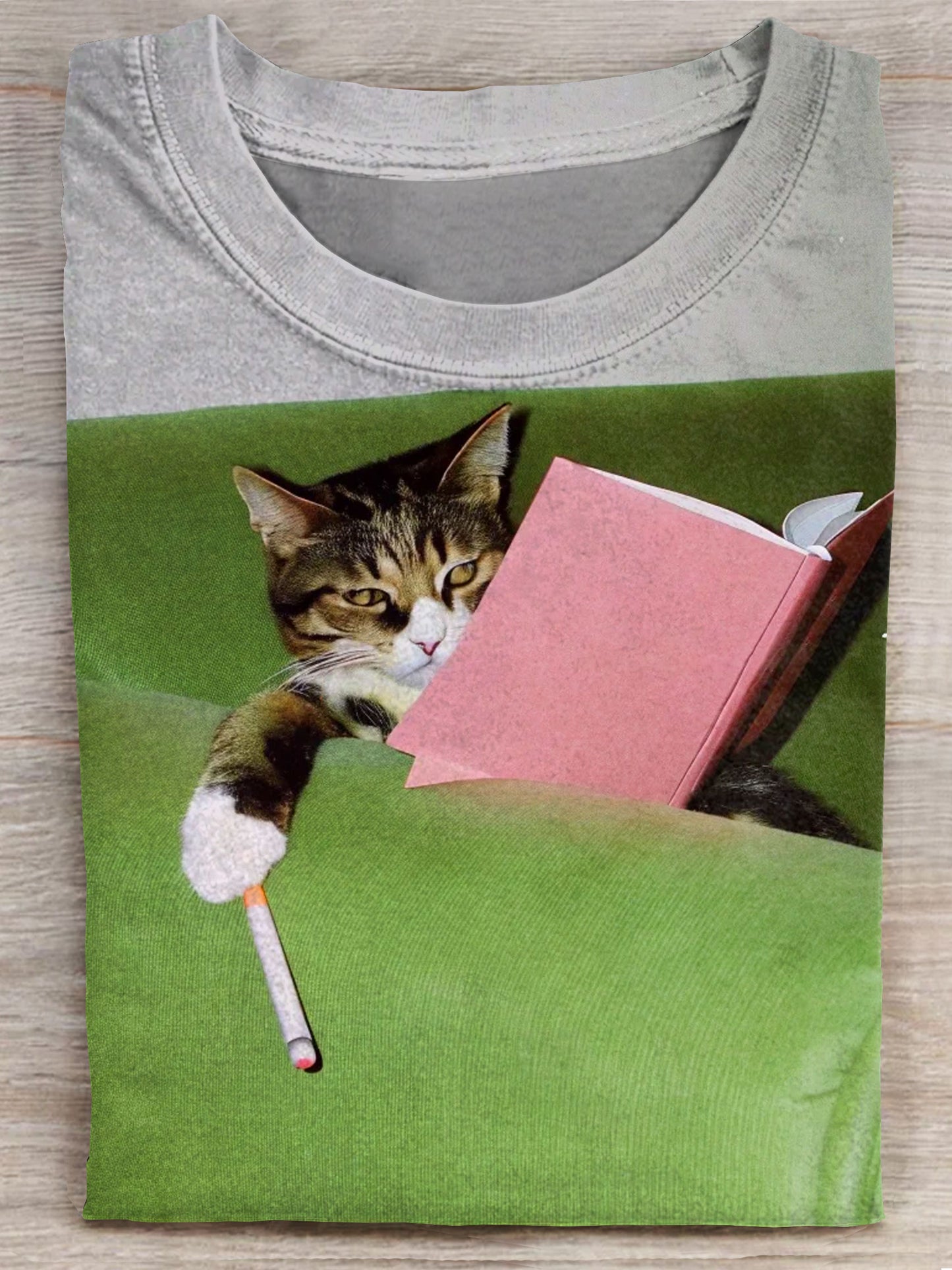 Cat Funny Art Print Casaul T-shirt