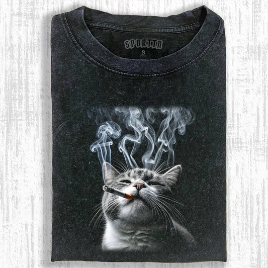 SMOKING CAT MEME T-SHIRT