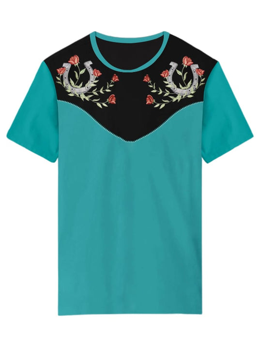 Women's Western Print Round Neck T-Shirt