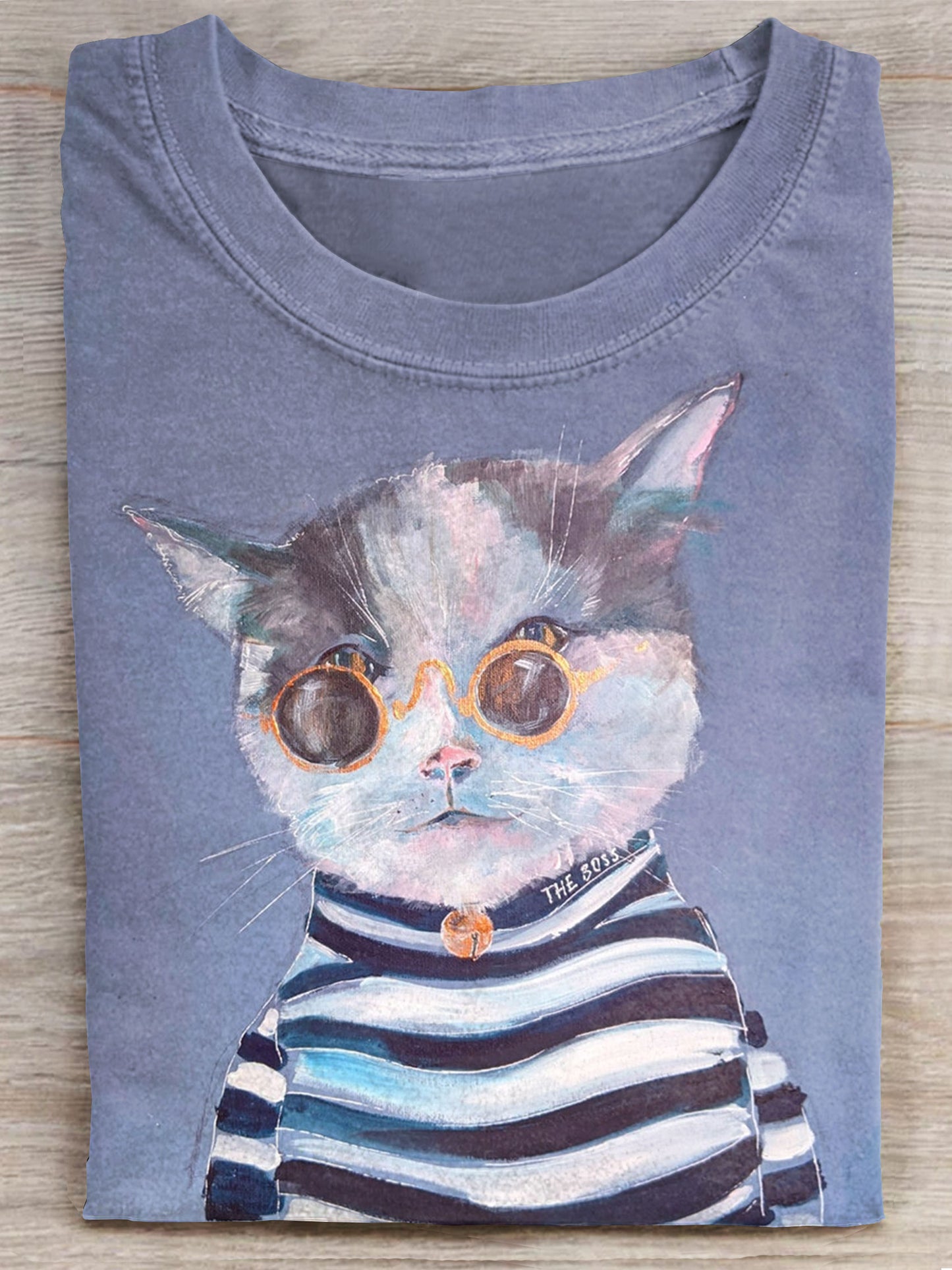 Cat  Art Print Casaul Short Sleeve T-shirt