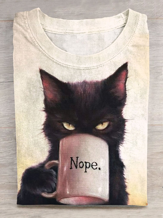 Funny Cat Art Print T-shirt