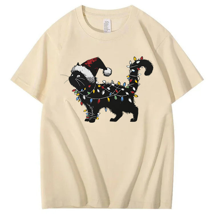 Cute Cat Christmas 100% Cotton T-Shirt