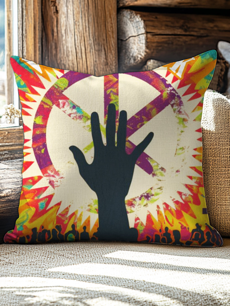 Hippie Art Print Casual Pillow